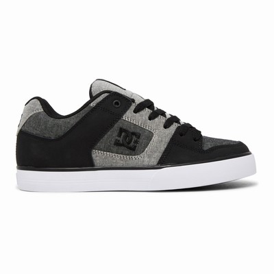 DC Pure Men's Black/Grey Sneakers Australia Sale TOZ-286